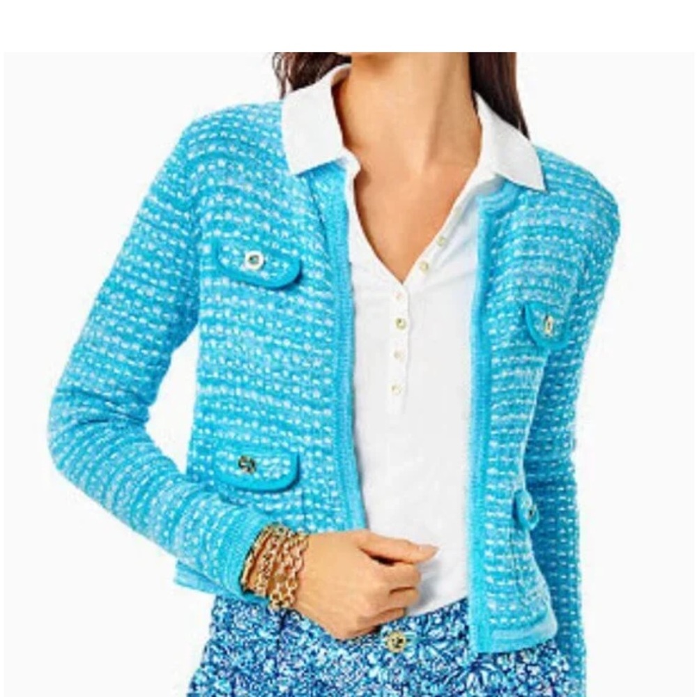 Lilly Pulitzer Turquoise Cardigan Sweater